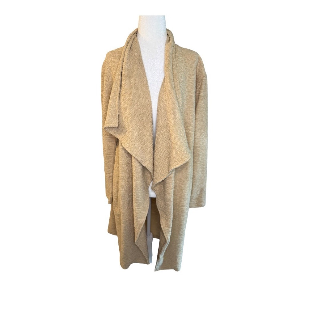Steve Madden Draped Open Front Cardigan Sweater Knit Tan Neutral Size Small NWT‎
